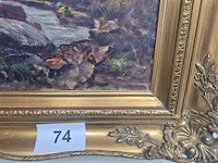 Schilderij olie op doek gesigneerd 116x81cm - afbeelding 3 van  3