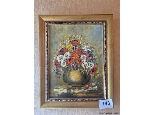 Schilderij olie op doek gesigneerd 50x40cm - afbeelding 1 van  3
