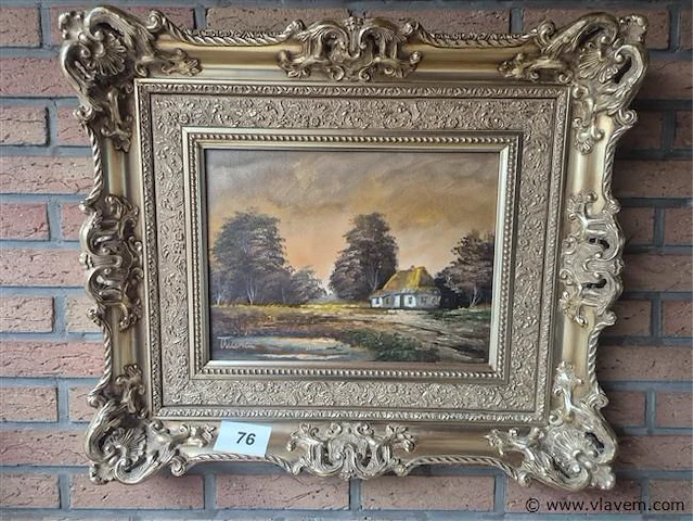 Schilderij olie op doek gesigneerd, 67x57cm - afbeelding 1 van  3