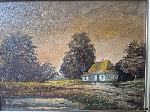 Schilderij olie op doek gesigneerd, 67x57cm - afbeelding 2 van  3