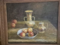 Schilderij olie op doek gesigneerd, 84x74cm - afbeelding 2 van  3