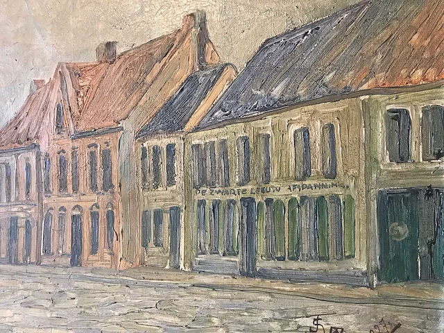 Schilderij oostrozebeke 1927. groot formaat. - afbeelding 2 van  26