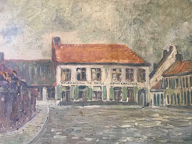 Schilderij oostrozebeke 1927. groot formaat. - afbeelding 3 van  26