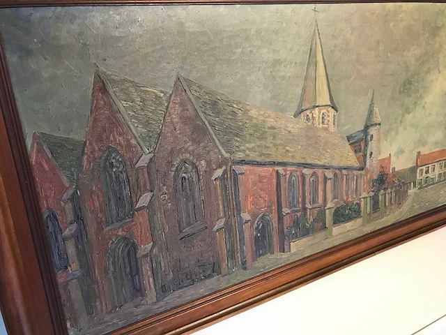 Schilderij oostrozebeke 1927. groot formaat. - afbeelding 5 van  26