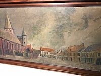 Schilderij oostrozebeke 1927. groot formaat. - afbeelding 1 van  26