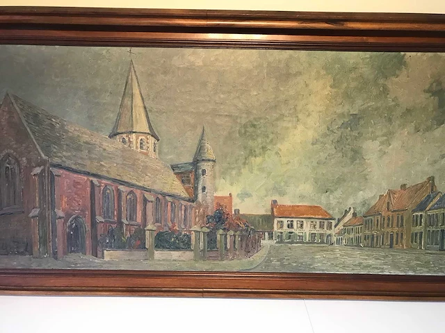 Schilderij oostrozebeke 1927. groot formaat. - afbeelding 12 van  26