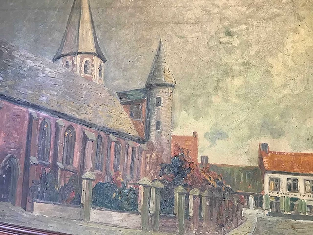 Schilderij oostrozebeke 1927. groot formaat. - afbeelding 25 van  26