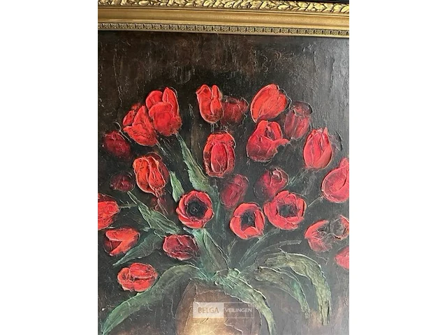 Schilderij op doek 'bloementafereel' - rik leppens - - afbeelding 3 van  5