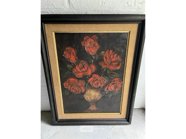 Schilderij op doek 'bloementafereel' rik leppens - - afbeelding 1 van  5