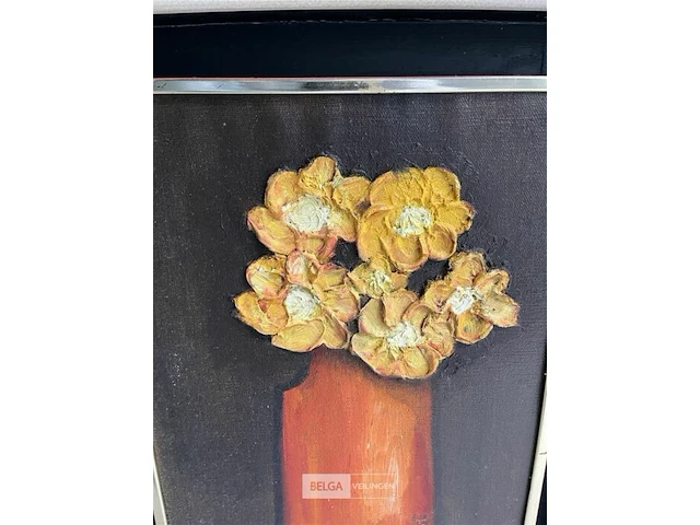 Schilderij op doek 'bloementafereel' rik leppens - - afbeelding 3 van  5