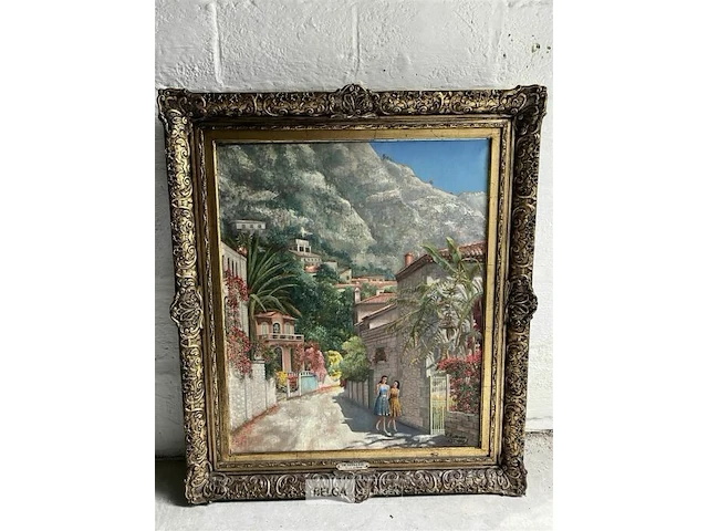 Schilderij op doek 'eze sur mer' - f.autome - - afbeelding 3 van  7