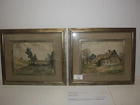 Schilderij op doek in kader, charles wellens (1889-1958) afm. 55 x 47 cm