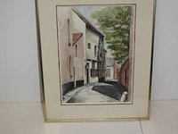 Schilderij op doek in kader, leon oyen (1925-2004) afm. 40 x 50,5 cm