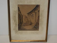 Schilderij op doek in kader, van campenhout clement (1921-1997) afm. 35 x 43 cm