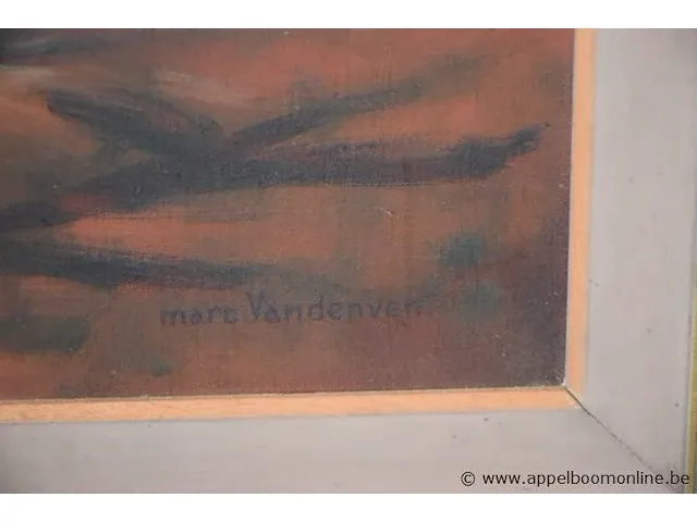 Schilderij op doek voorstellende stilleven, getekend, afm plm 78cmx93cm - afbeelding 2 van  3