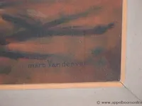 Schilderij op doek voorstellende stilleven, getekend, afm plm 78cmx93cm - afbeelding 2 van  3