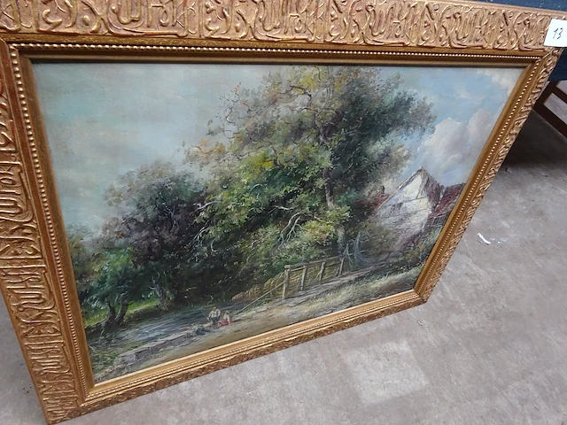Schilderij op paneel de watermolen 95/78 cm - afbeelding 1 van  3