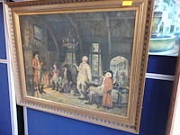 Schilderij pijprokers, gesigneerd 108x 90cm - afbeelding 1 van  6