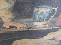 Schilderij pijprokers, gesigneerd 108x 90cm - afbeelding 6 van  6