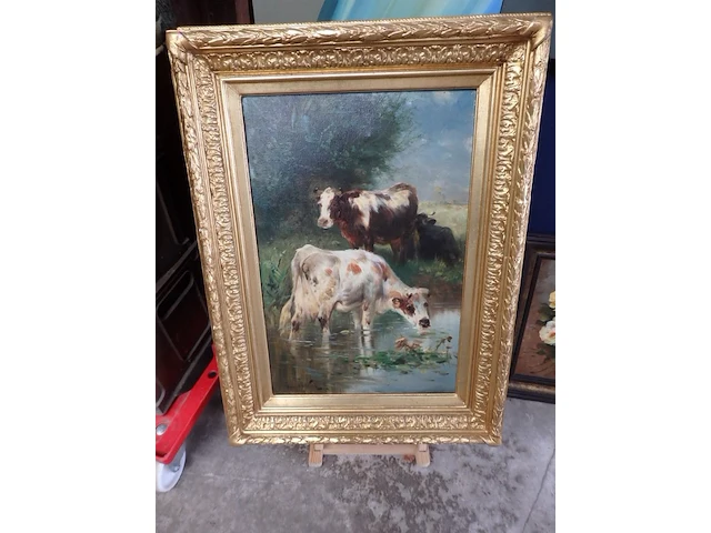 Schilderij schouten koeien 80cm x 60cm - afbeelding 1 van  3