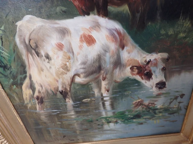 Schilderij schouten koeien 80cm x 60cm - afbeelding 2 van  3