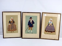 Schilderij traditionele klederdracht (x3) - afbeelding 1 van  5