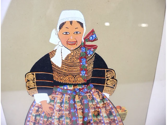 Schilderij traditionele klederdracht (x3) - afbeelding 2 van  5