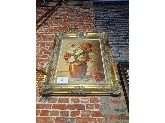 Schilderij 'vaas met bloemen' - afbeelding 3 van  3