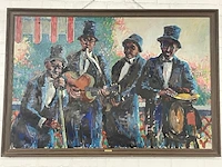 Schilderij van een new orleans jazz band - afbeelding 1 van  11