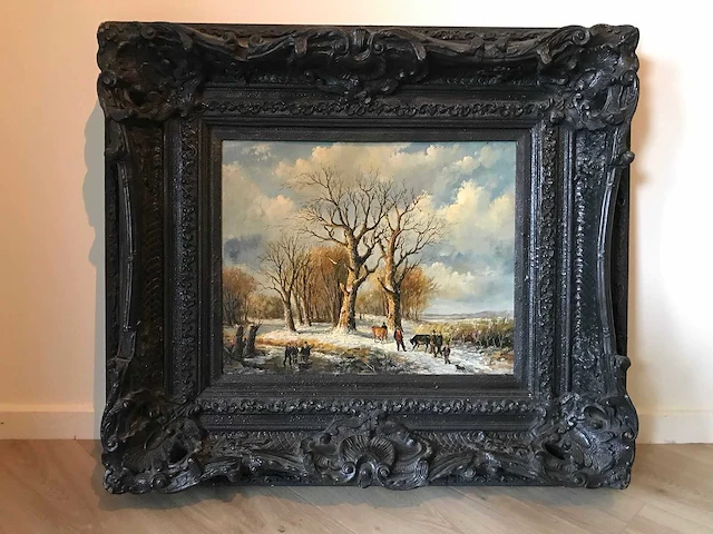 Schilderij winterlandschap. 1800-1900 - afbeelding 1 van  22