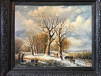 Schilderij winterlandschap. 1800-1900 - afbeelding 16 van  22