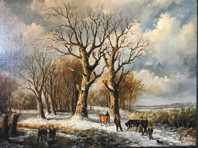 Schilderij winterlandschap. 1800-1900 - afbeelding 17 van  22