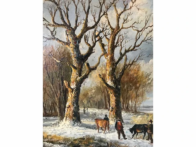 Schilderij winterlandschap. 1800-1900 - afbeelding 20 van  22