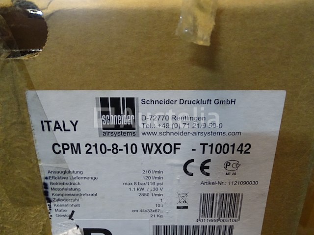 Schneider cpm 210-8-10 wxof professionele compressor - winkelwaarde €641 - afbeelding 9 van  9