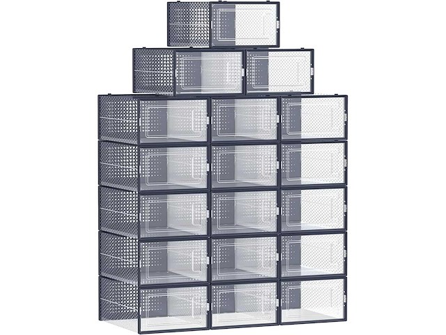 Schoenendozen - doorzichtig & carbon blue (x144) - afbeelding 2 van  9