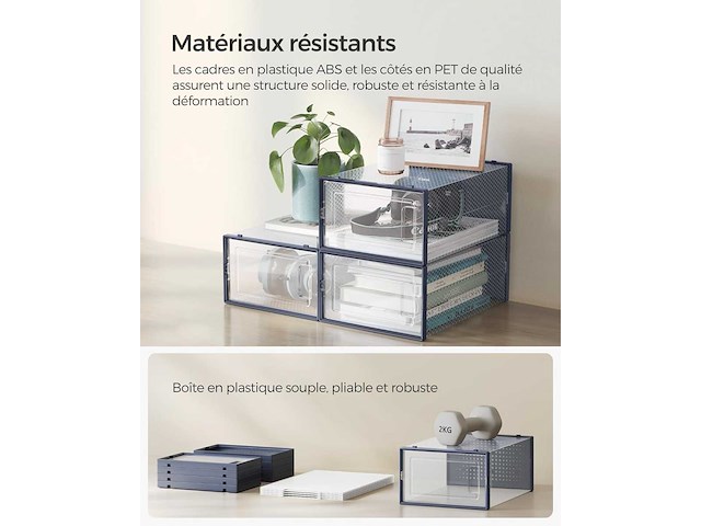 Schoenendozen - doorzichtig & carbon blue (x144) - afbeelding 6 van  9