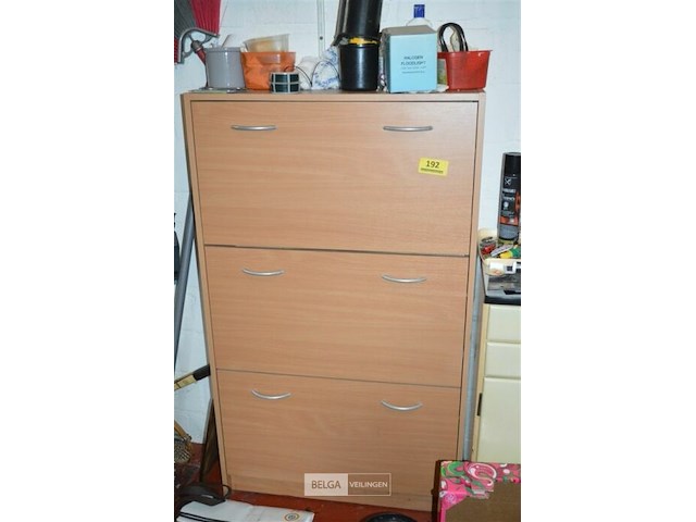 Schoenenkast met 3 lades - met inhoud - afbeelding 1 van  3