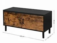 Schoenenkast met deur - industrieel - spaanplaat - zwart - 100x35x38 - afbeelding 2 van  3