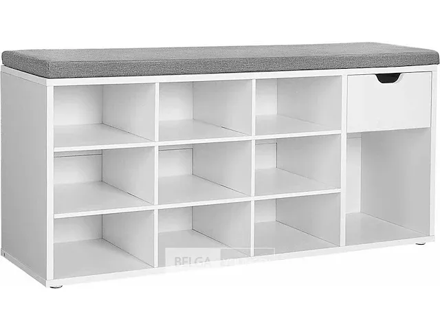 Schoenenopberger - wit - hout - 104x30x48cm - afbeelding 1 van  3