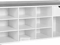 Schoenenopberger - wit - hout - 104x30x48cm - afbeelding 1 van  3