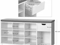 Schoenenopberger - wit - hout - 104x30x48cm - afbeelding 3 van  3