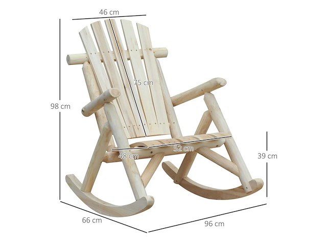 Schommelende adirondack tuinstoel - afbeelding 4 van  6