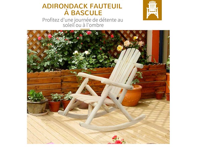 Schommelende adirondack tuinstoel - afbeelding 5 van  6