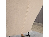 Schommelstoel met bekleding in gekrulde woleffect, stalen frame 71 x 98 x 101 cm beige - afbeelding 7 van  9