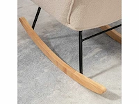 Schommelstoel met bekleding in gekrulde woleffect, stalen frame 71 x 98 x 101 cm beige - afbeelding 8 van  9