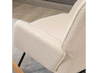 Schommelstoel met bekleding in gekrulde woleffect, stalen frame 71 x 98 x 101 cm beige - afbeelding 9 van  9