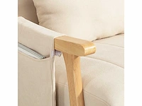 Schommelstoel met lendenkussen, brede zitting, beukenhouten frame, tot 120 kg, beige - afbeelding 4 van  6