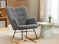 Schommelstoel schommelstoel met bekleding met gekrulde wol effect bekleding - afbeelding 1 van  7