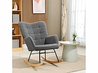Schommelstoel schommelstoel met bekleding met gekrulde wol effect bekleding - afbeelding 2 van  7