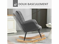 Schommelstoel schommelstoel met bekleding met gekrulde wol effect bekleding - afbeelding 5 van  7